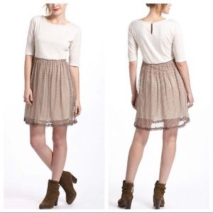 Anthropologie Agnes Dot Chemise Cream Dress